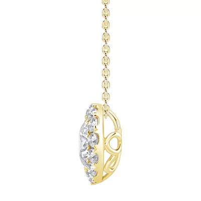 Round Lab Diamond Halo Necklace